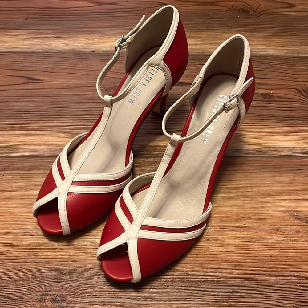 Chelsea Crew Vintage Style Red/White Lester Heels